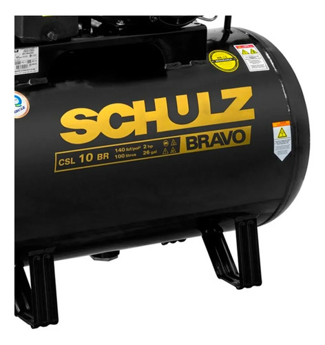 Compressor de Ar Estacionário Pistão CSL10BRAVO 100 I Motor Monofásico Aber Industrial 2CV 220V 2P60Hz Schulz 92179780