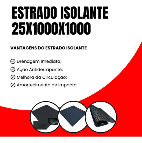 Estrado isolante elétrico classe 2 25,00X1000X1000 mm