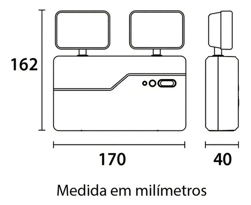 Luminária de emergência led 2 faróis 5w Branco