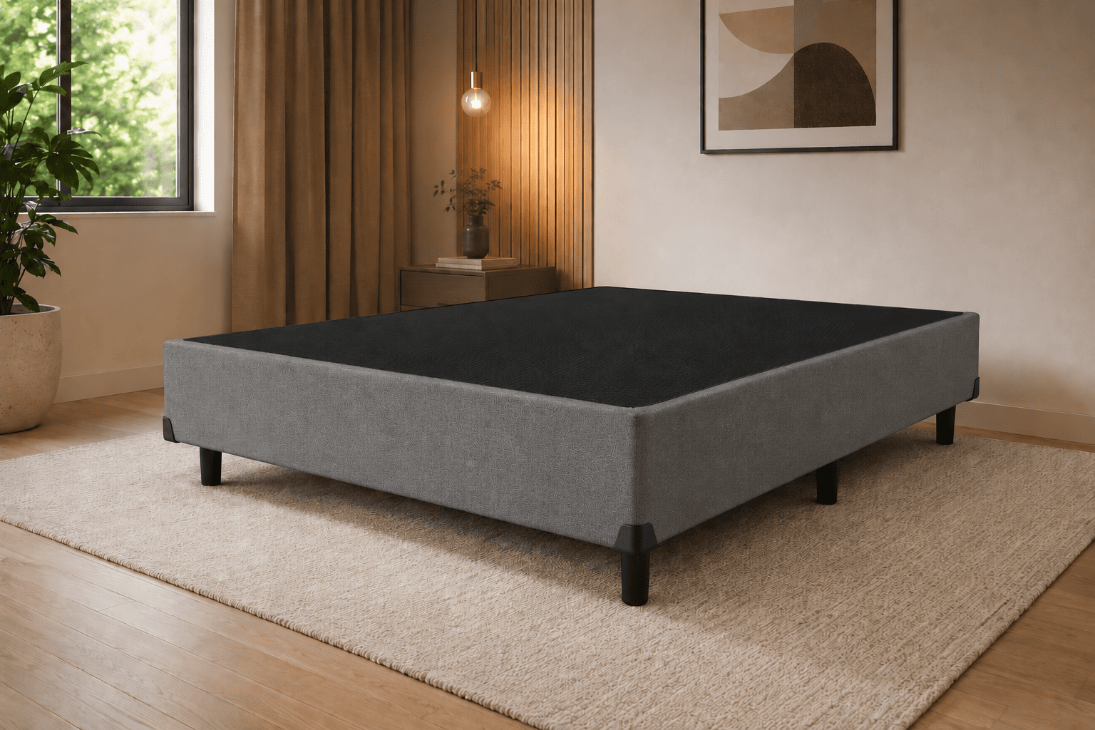 Box Base Casal (138x188) Cinza