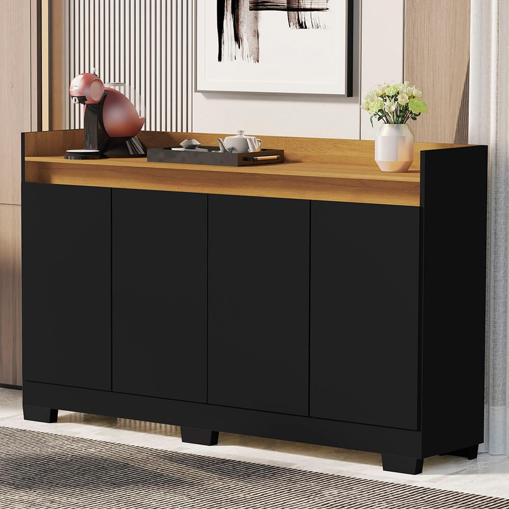 Buffet Real 4 Portas Preto/Mel