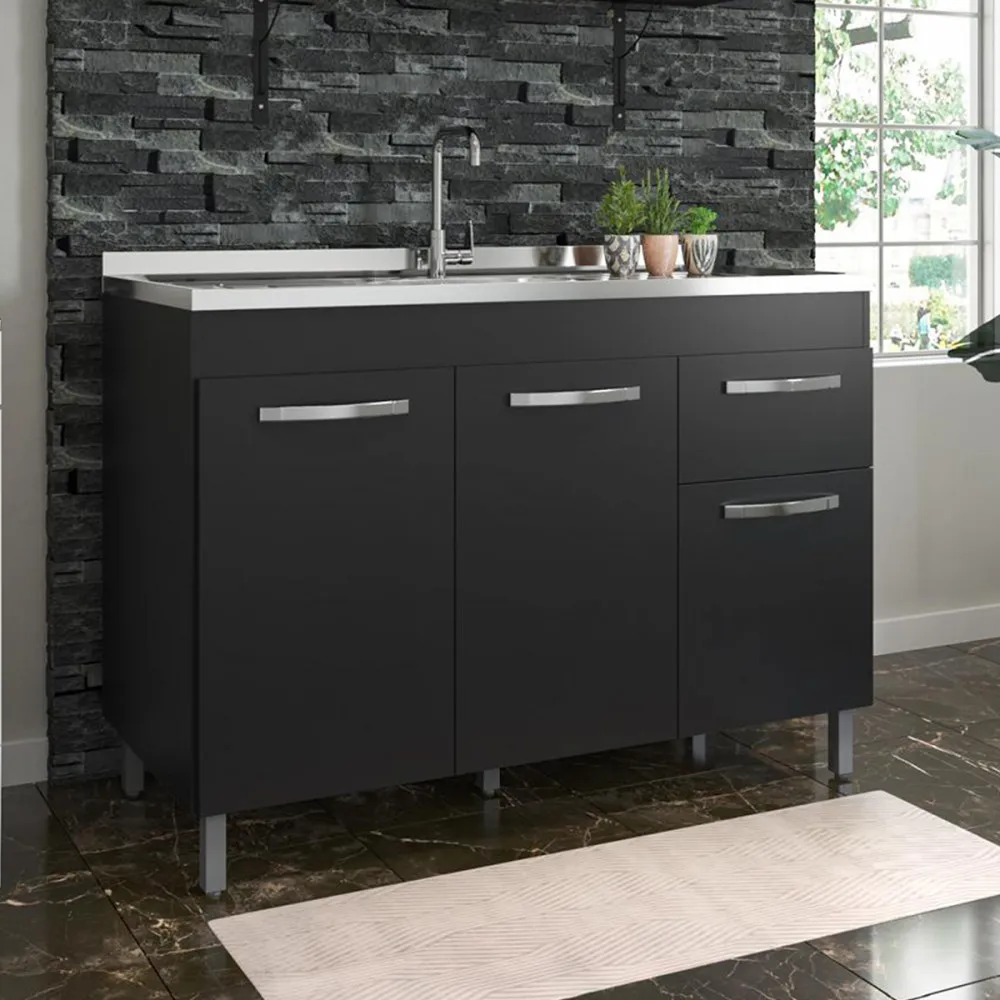 Balcão 1,20 p/Pia Fiorello Preto