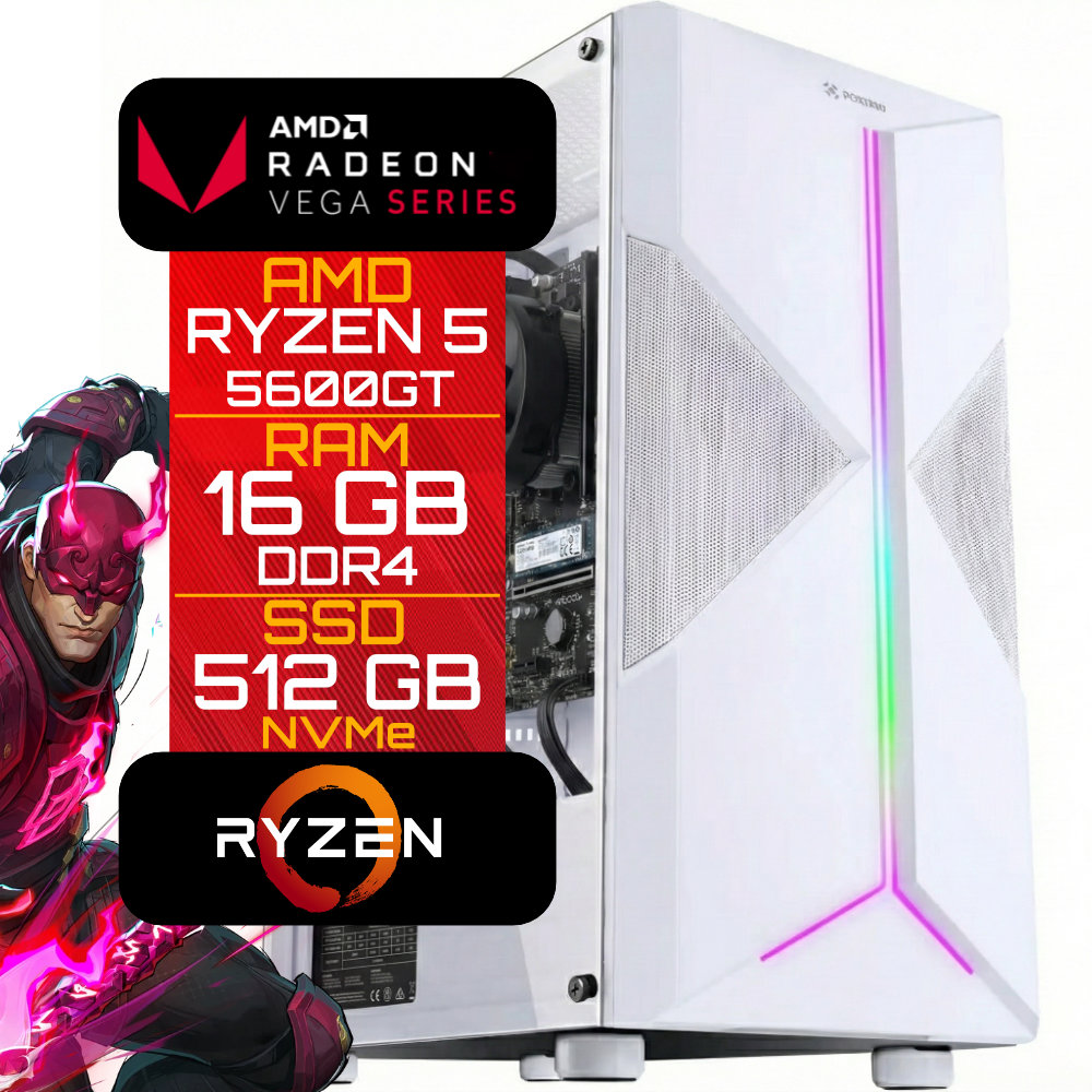 Processador AMD Ryzen 5 5600GT em funcionamento com graficos integrados - Resolucao recomendada 1000x1000