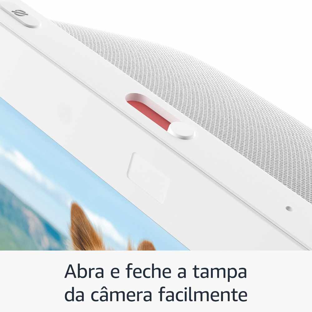 Detalhe Lateral e Design Echo Show 8 Branco