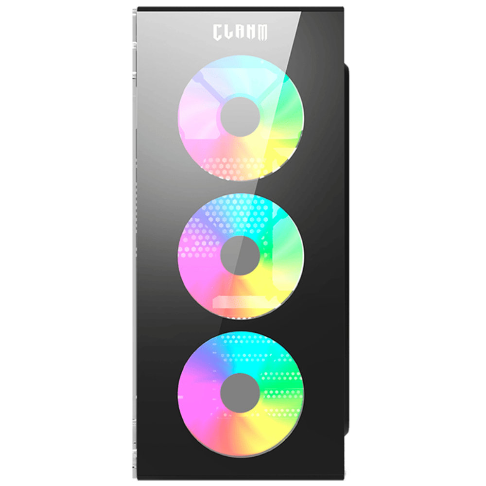 Gabinete Clanm SMOG com 3 fans RGB e vidro temperado - Resolucao recomendada 1000x1000