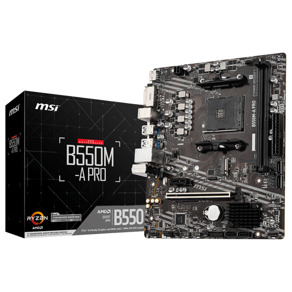 Placa Mae MSI B550M-A PRO mATX AM4 Vista Frontal