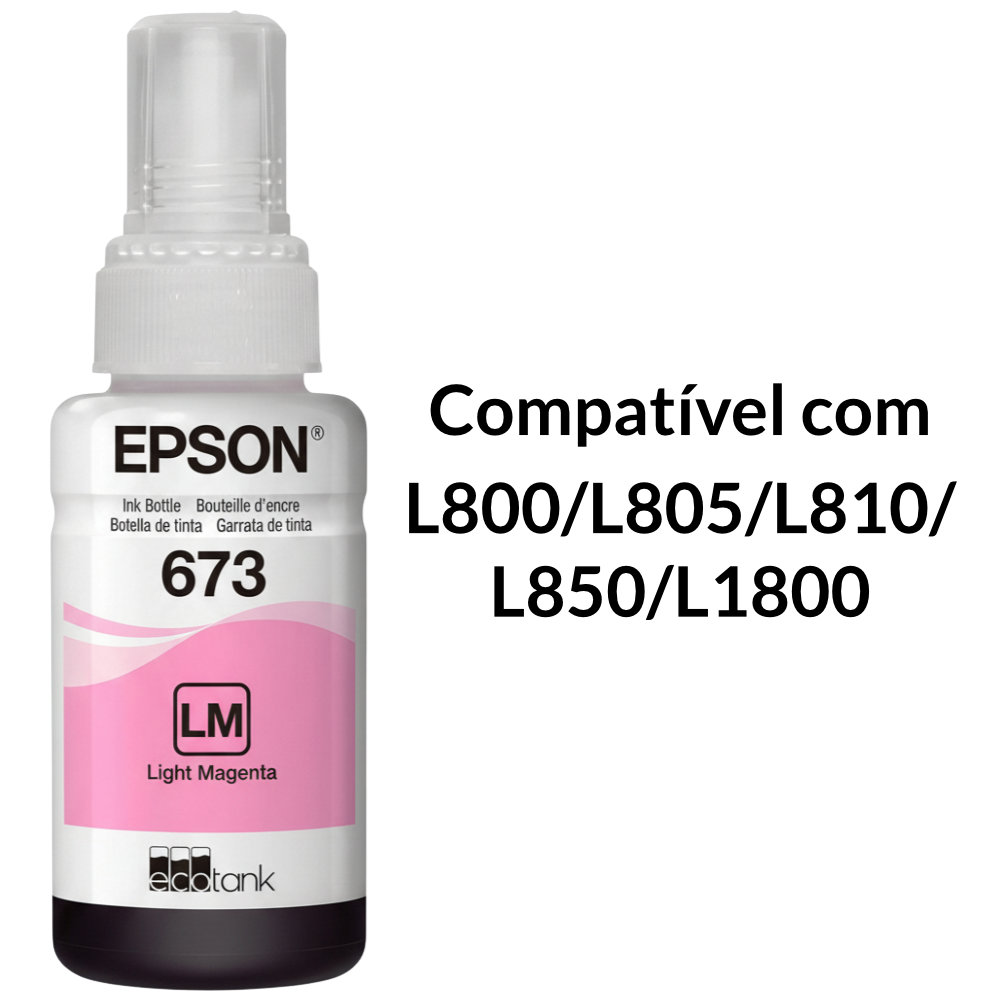Caixa Refil de Tinta Epson T673 Magenta Claro