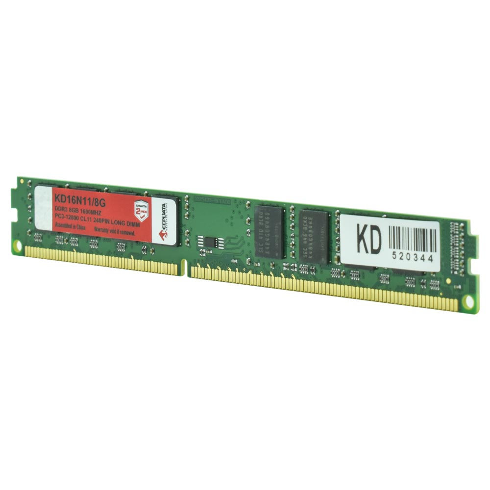 Detalhe do formato Long DIMM e contatos da memoria KeepData - Resolução recomendada 1000x1000