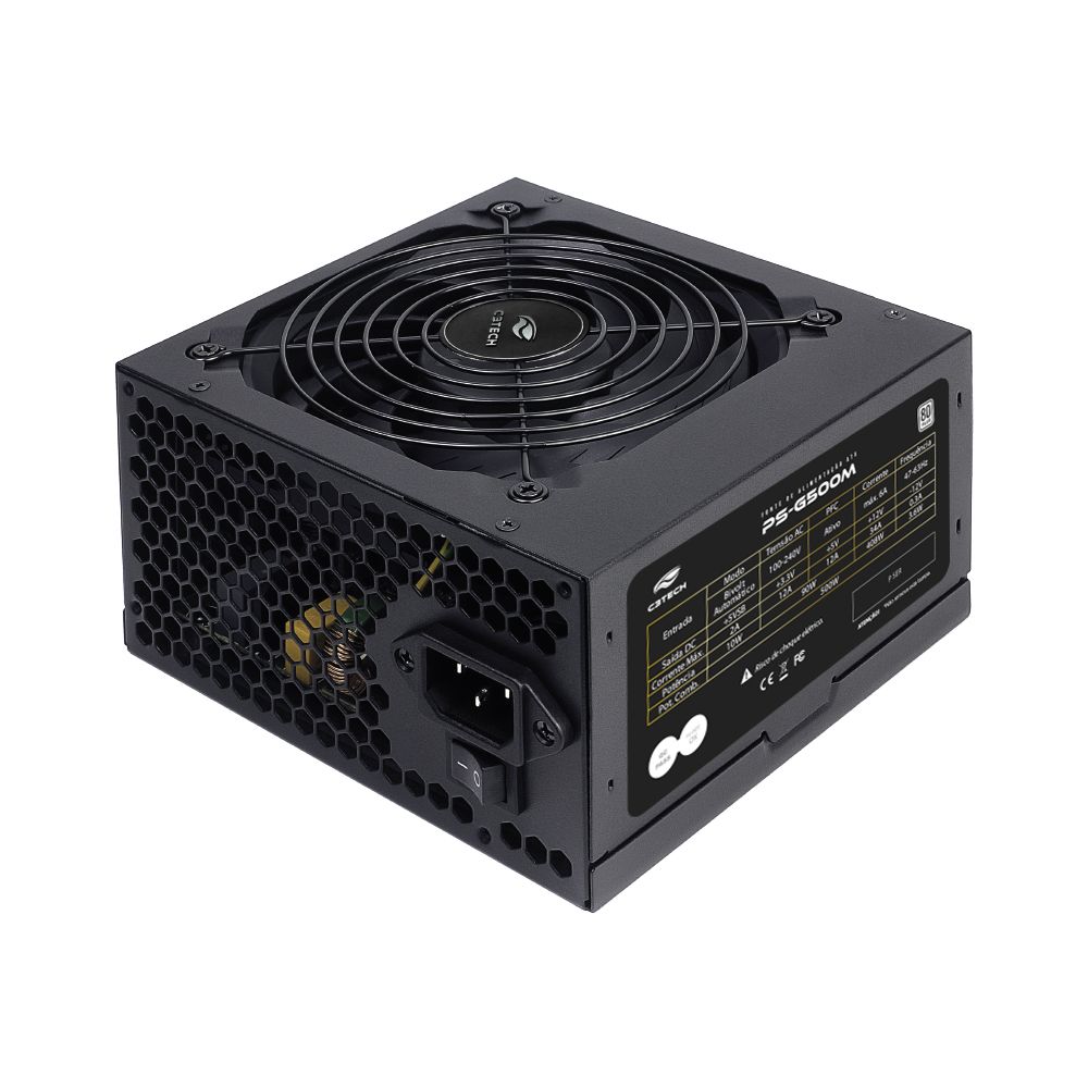 Fonte C3Tech 500W 80 Plus