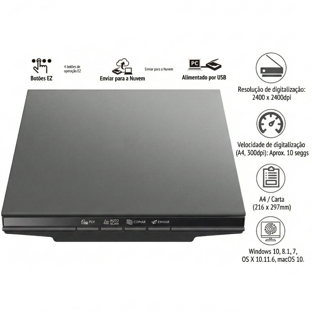 Scanner de Mesa Canon CanoScan LiDE 300 - Vista Principal - Resolucao recomendada 1000x1000