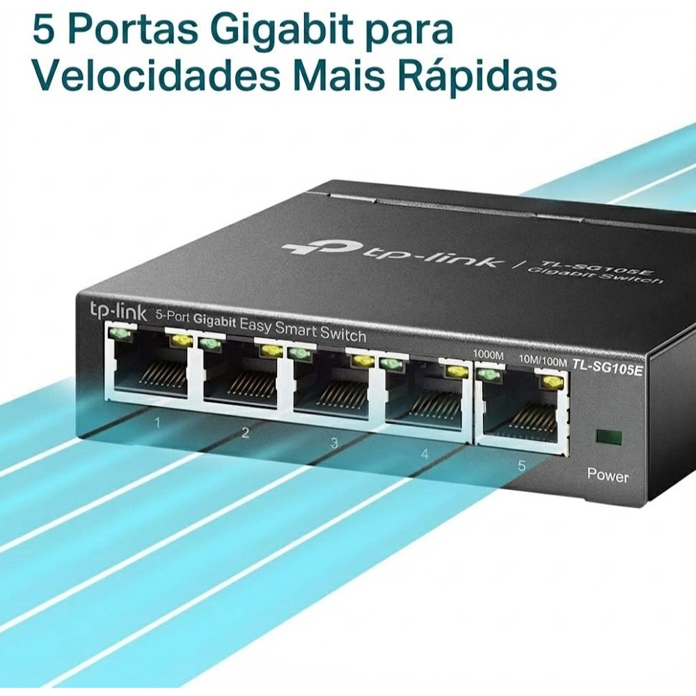 Conexões Traseiras Switch TP-Link TL-SG105E