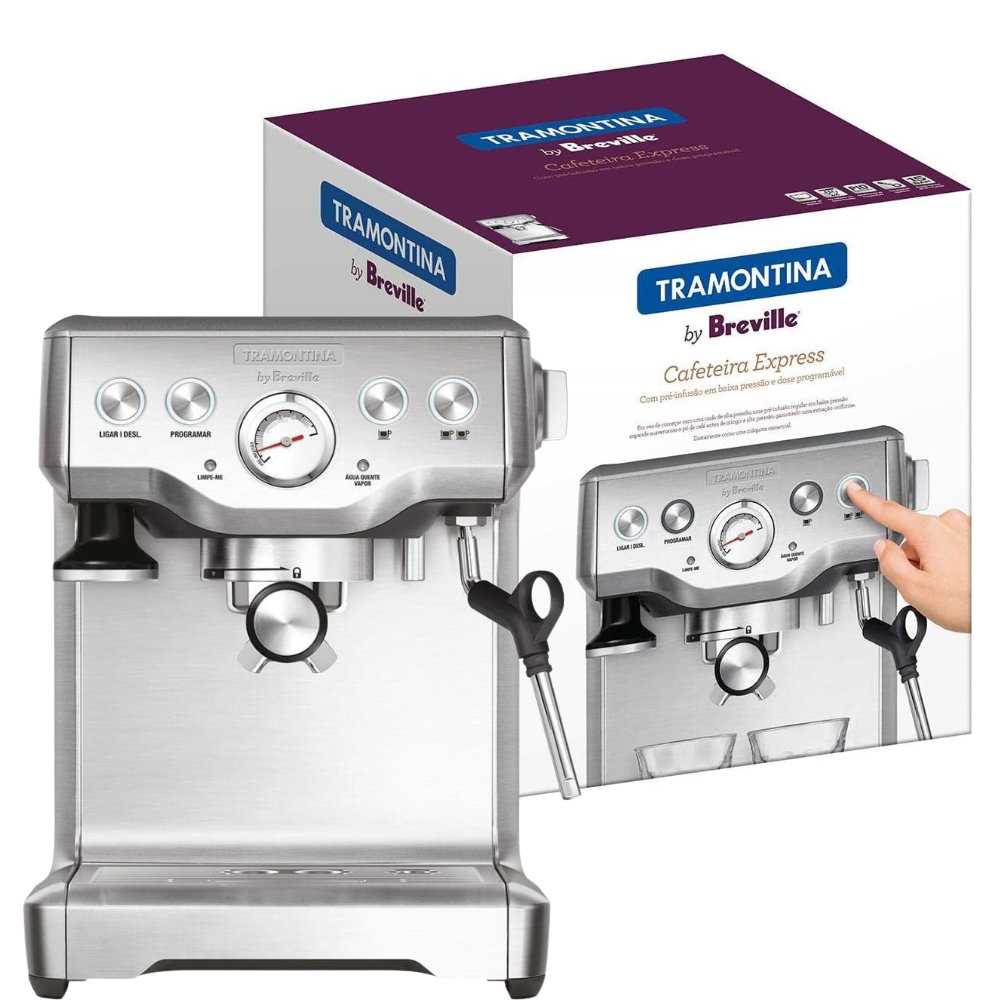 Cafeteira Espresso Tramontina by Breville Express Inox Vista Frontal