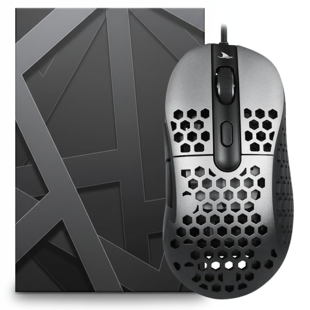 Mouse Gamer Motospeed Darmoshark N1 Essential Prata Cinza
