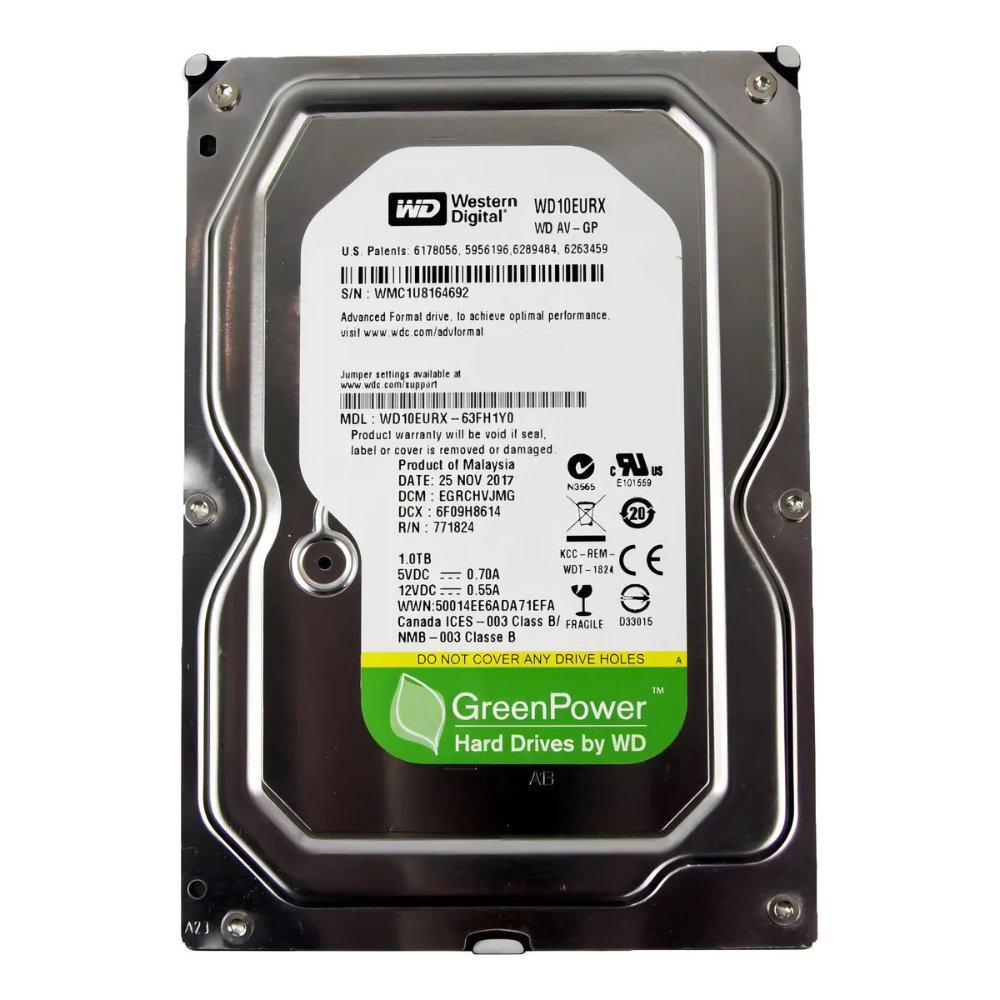 HD Western Digital AV-GP 1TB WD10EURX Vista Frontal
