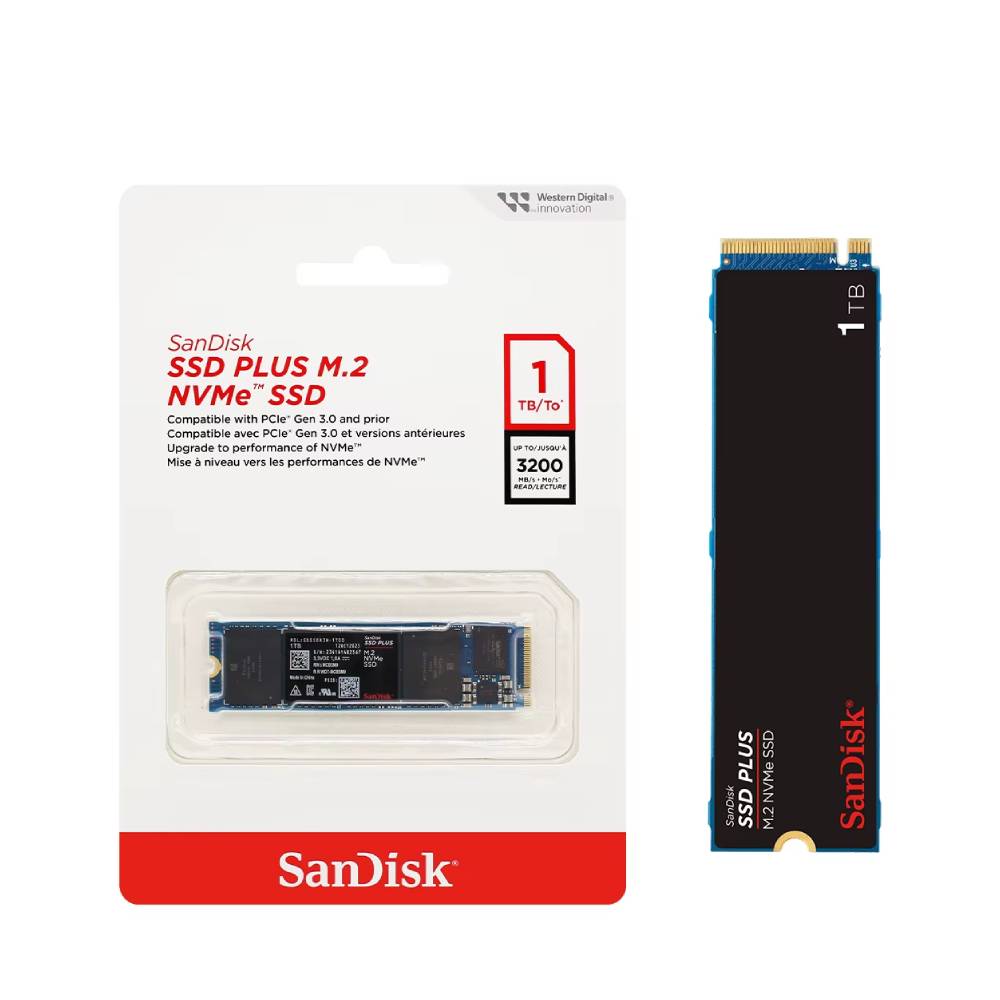 SSD SanDisk Plus 1TB M.2 NVMe PCIe Gen 3.0