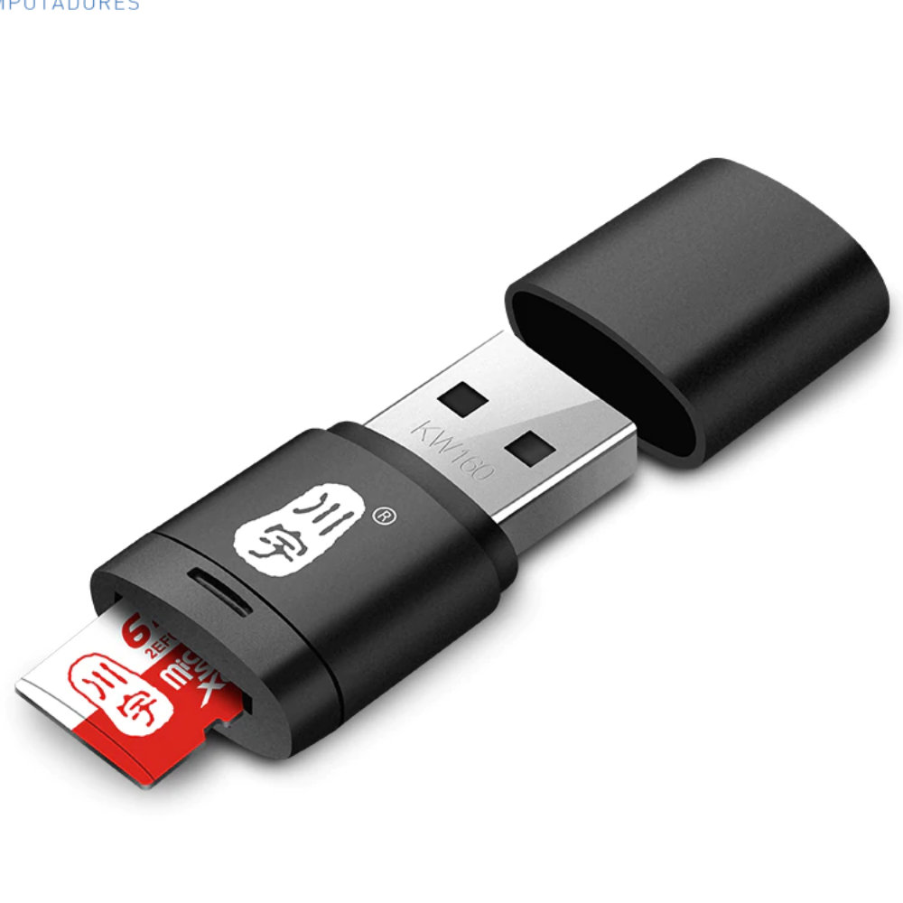 Adaptador Leitor de Cartao Micro SD para USB 2.0 Vista Frontal