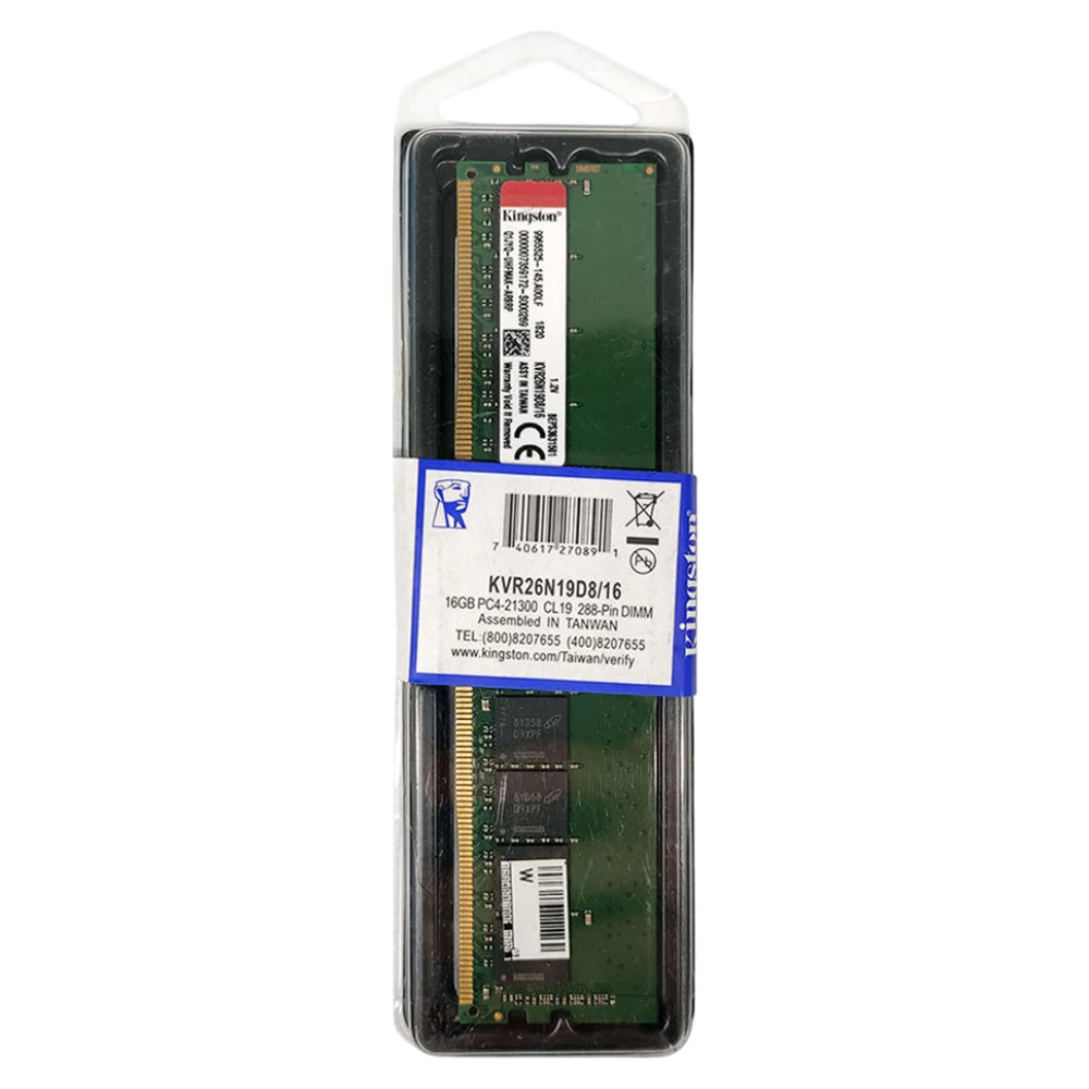 Memória Kingston DDR4 16GB Vista Traseira