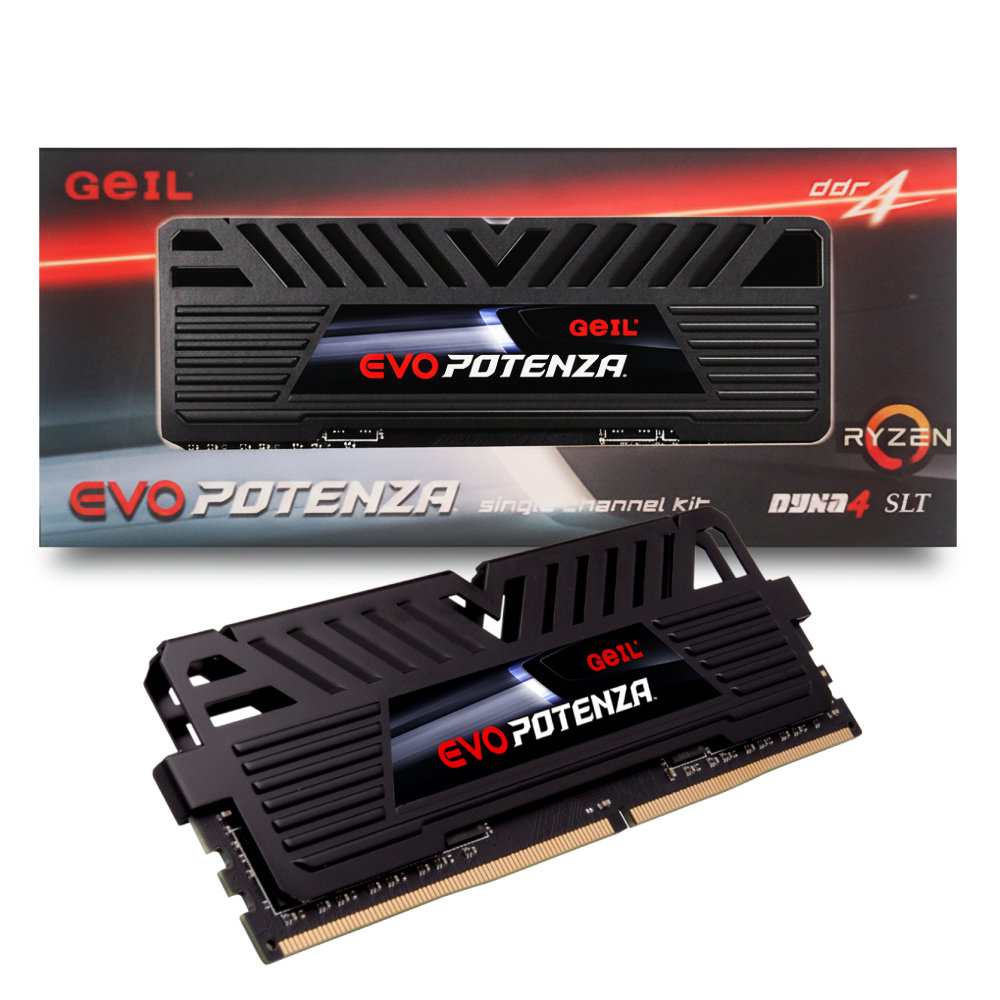 Memoria RAM Geil Evo Potenza 8GB DDR4 3200MHz Preta Vista Frontal