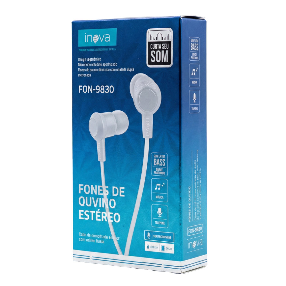 Microfone e bot�o de controle do Fone Inova