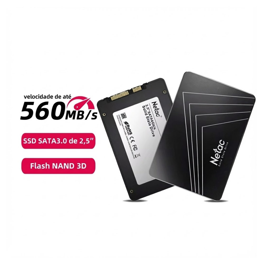 SSD Netac N530S 360GB 2.5 Polegadas SATA III - Vista Principal - Resolucao recomendada 1000x1000
