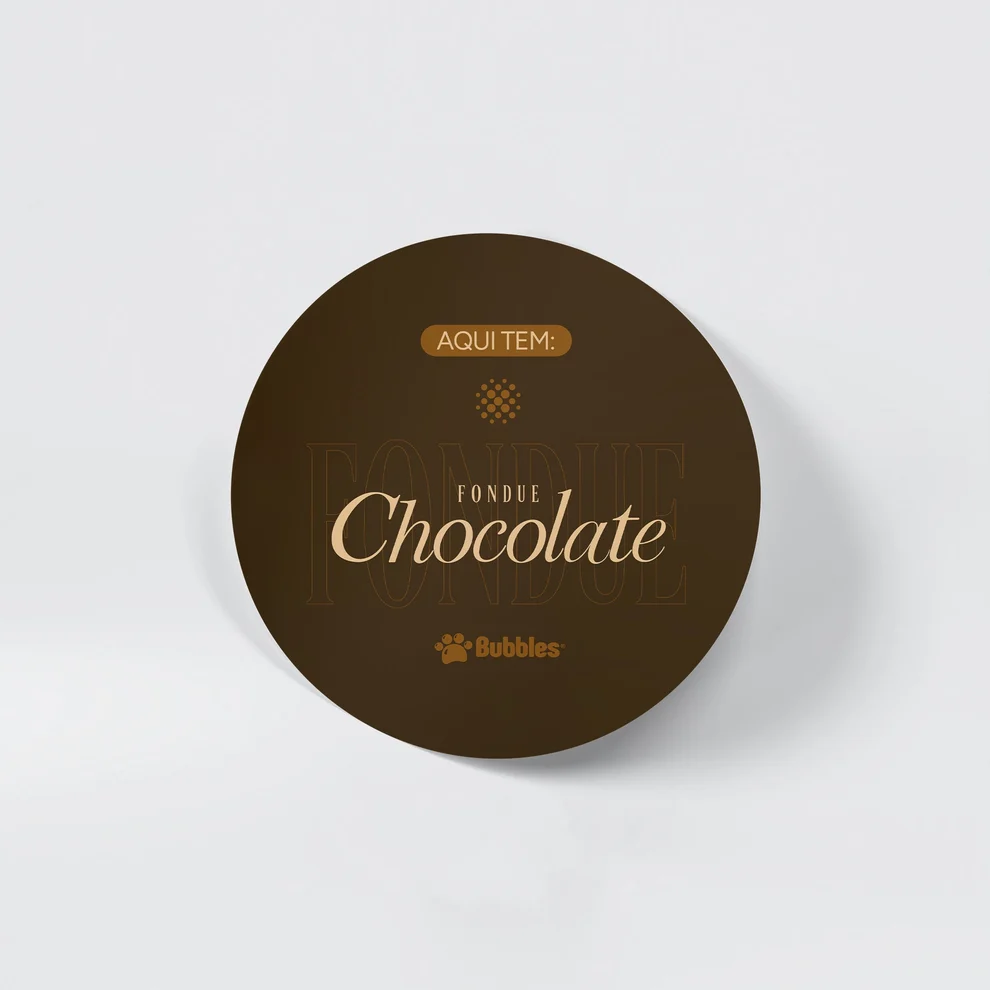 ADESIVO REDONDO FONDUE DE CHOCOLATE (MARROM ESCURO) [25X25CM]