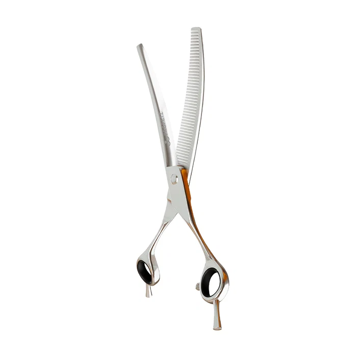 TESOURA DE TOSA SEMI DENTADA CURVA 7" CHROME PREMIUM
