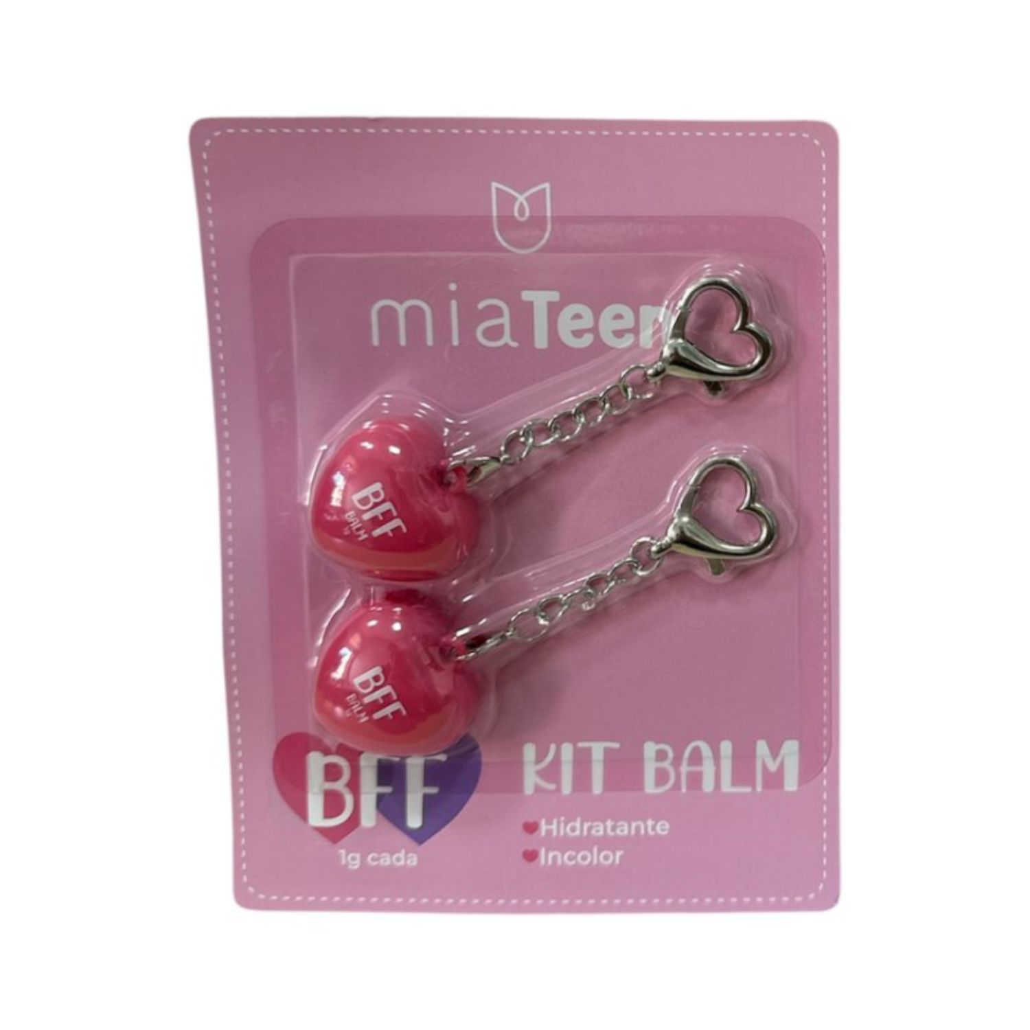 Kit Balm BFF com 2 chaveiros - Mia Make - Rosa