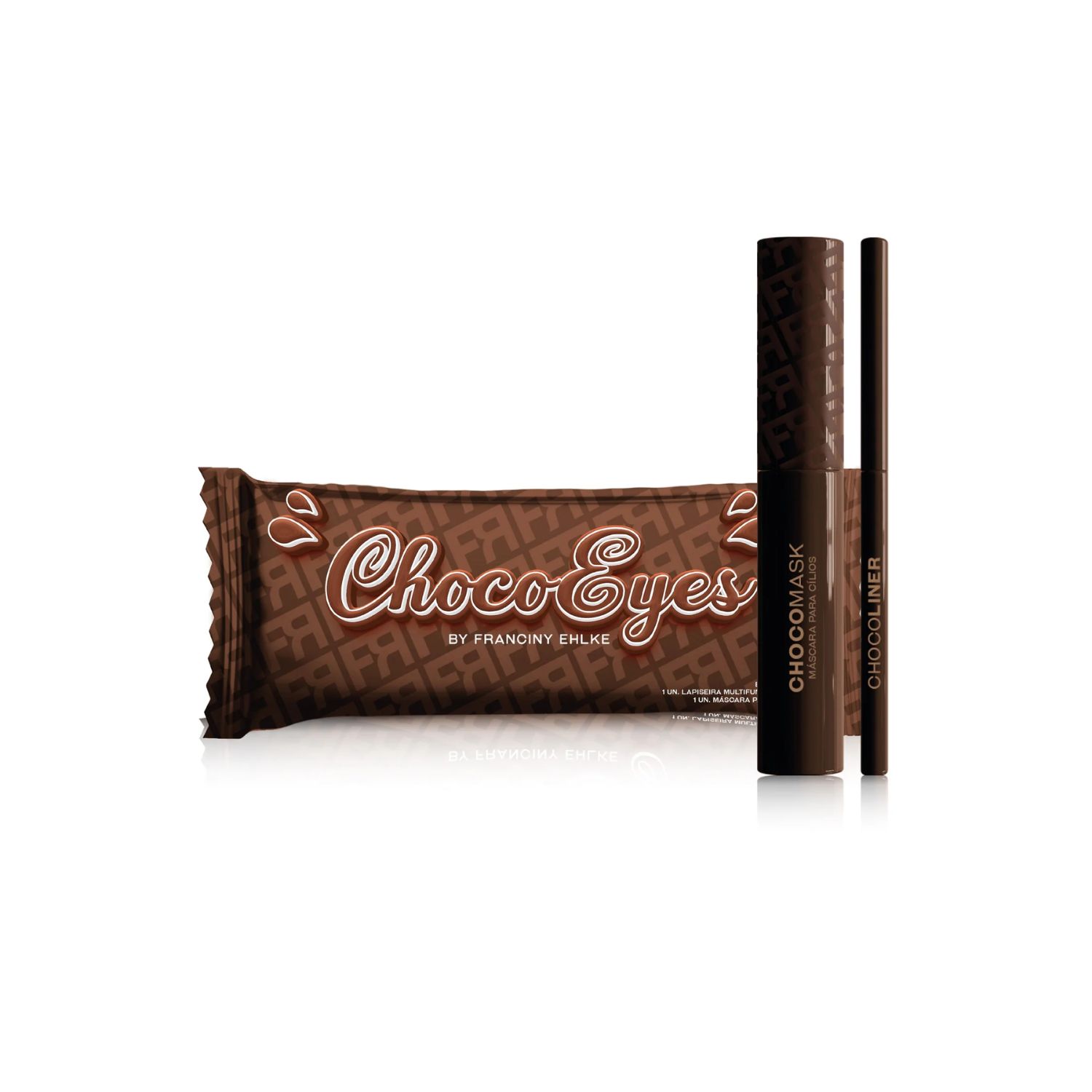 CHOCOEYES MÁSCARA CILIOS MARROM E LÁPIS FRANCINY EHLKE