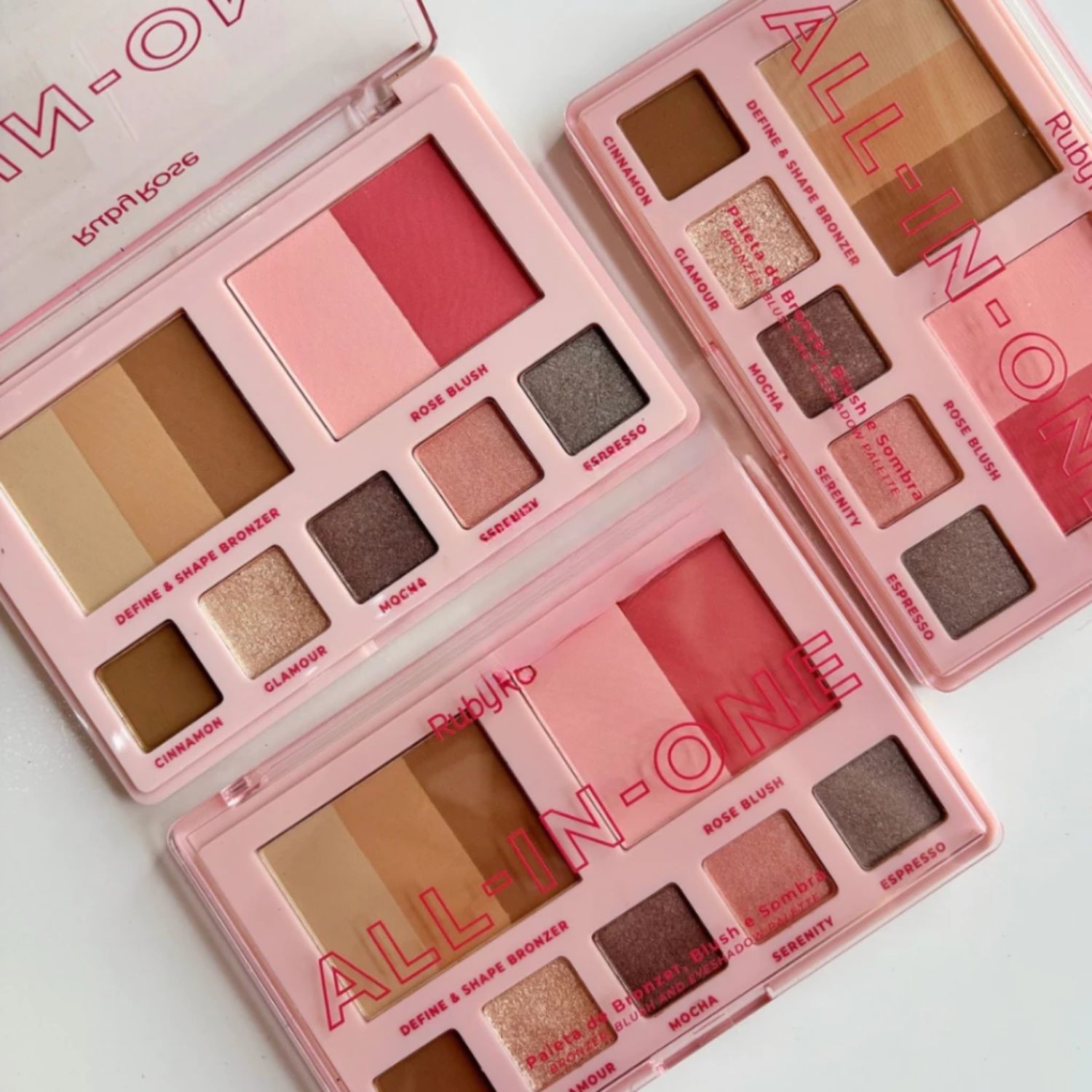 PALETA DE BRONZER, BLUSH E SOMBRA ALL IN ONE RUBY ROSE