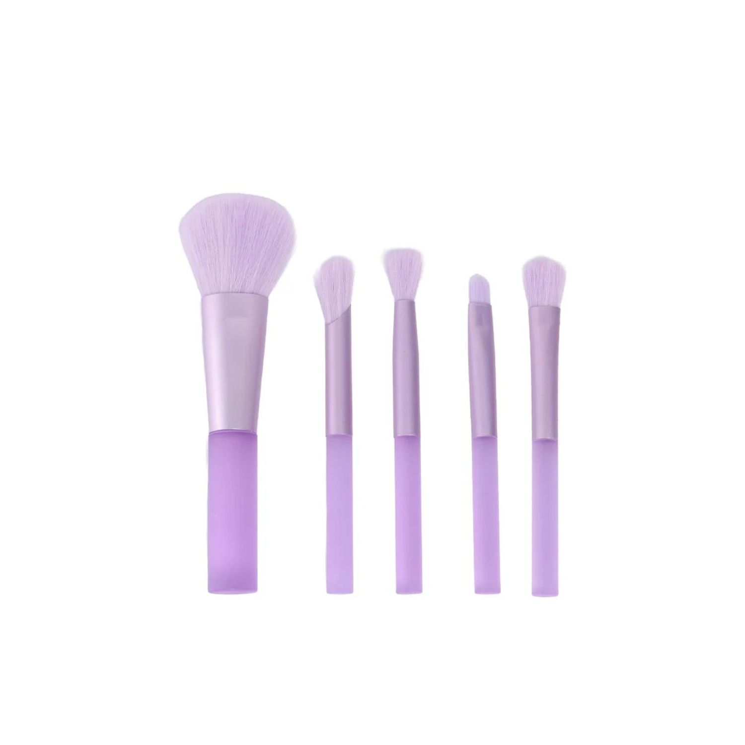 Kit de 5 pincéis de maquiagem com bolsinha inclusa - roxo