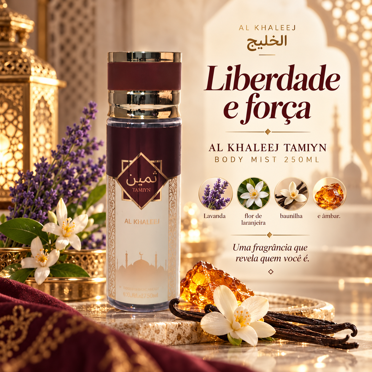 Body Mist Al Khaleej Tamiyn 250ml | Floral Amadeirado