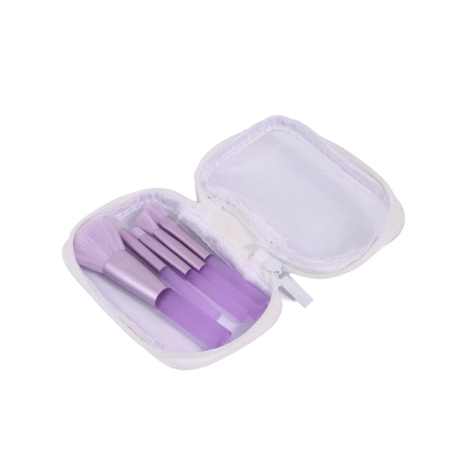 Kit de 5 pincéis de maquiagem com bolsinha inclusa - roxo