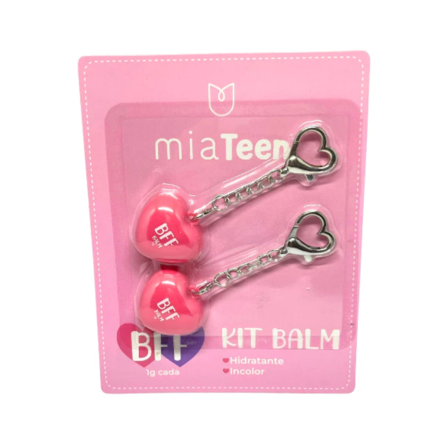 Kit Balm BFF com 2 chaveiros - Mia Make - Rosa