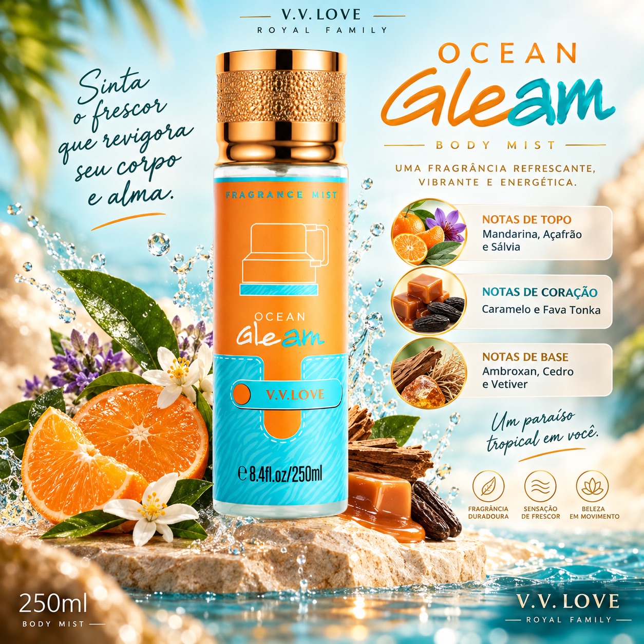 VV Love Ocean Gleam Body Mist 250ml | Royal Family