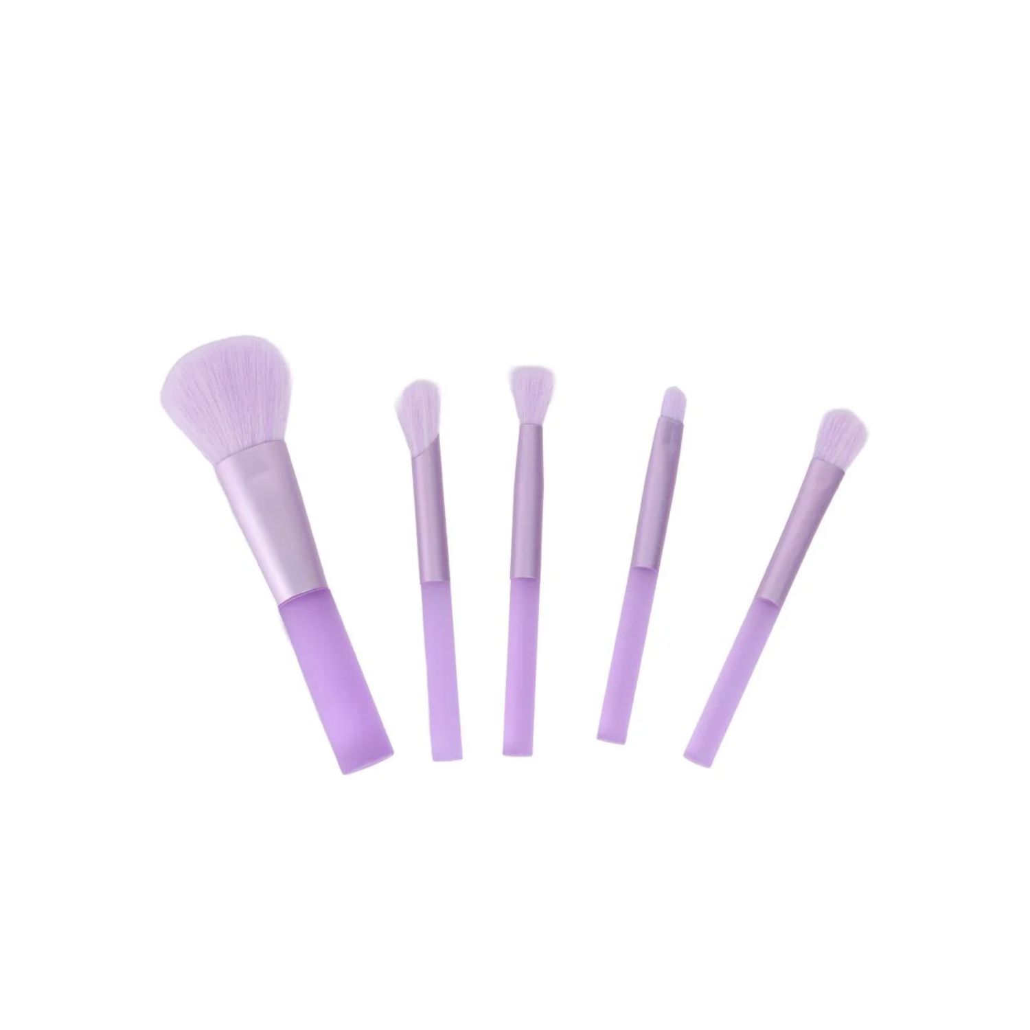 Kit de 5 pincéis de maquiagem com bolsinha inclusa - roxo