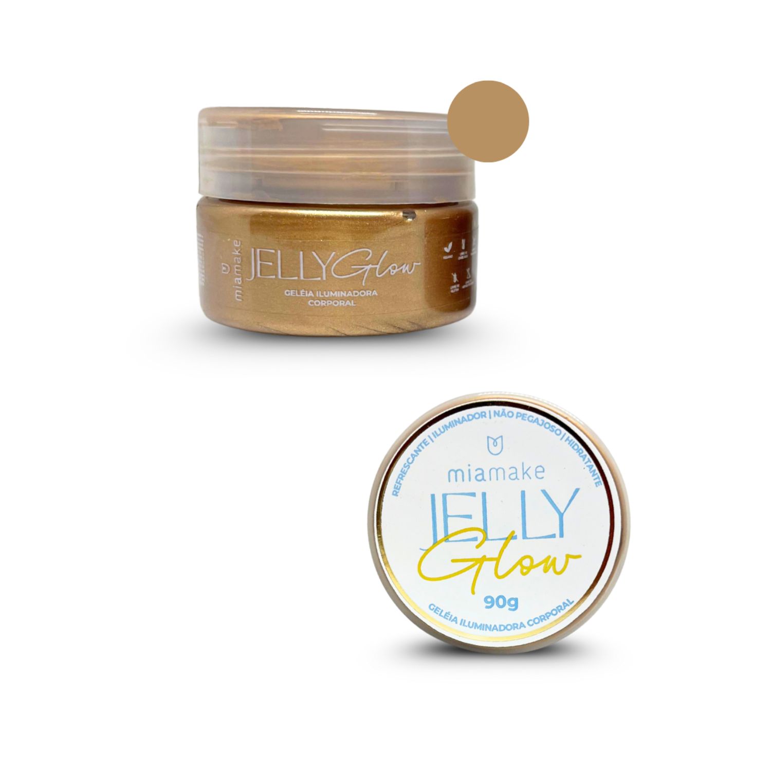 GELÉIA ILUMINADORA CORPORAL JELLY GLOW - Dourado - Mia Make