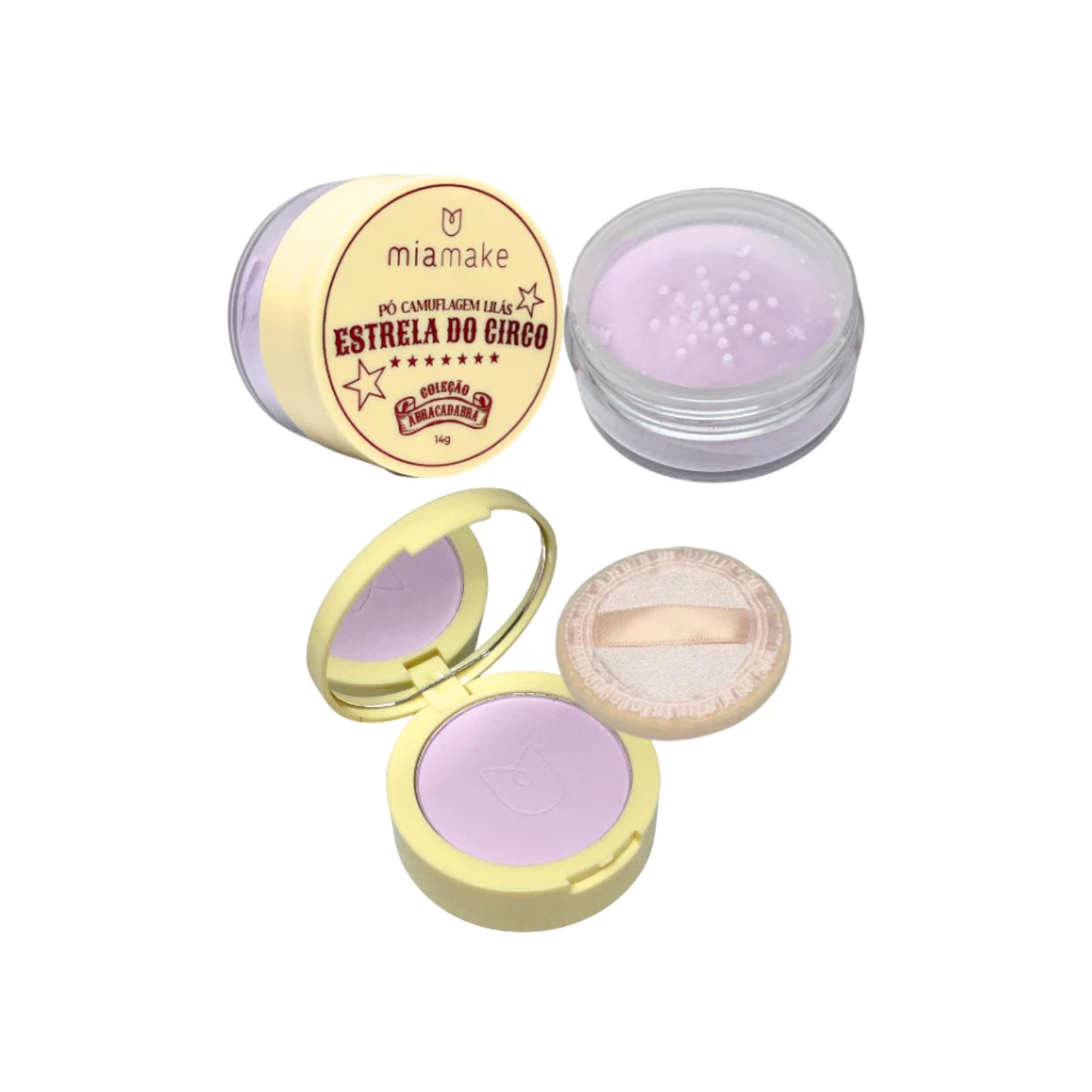 PÓ CAMUFLAGEM LILÁS ESTRELA DO CIRCO MIA MAKE