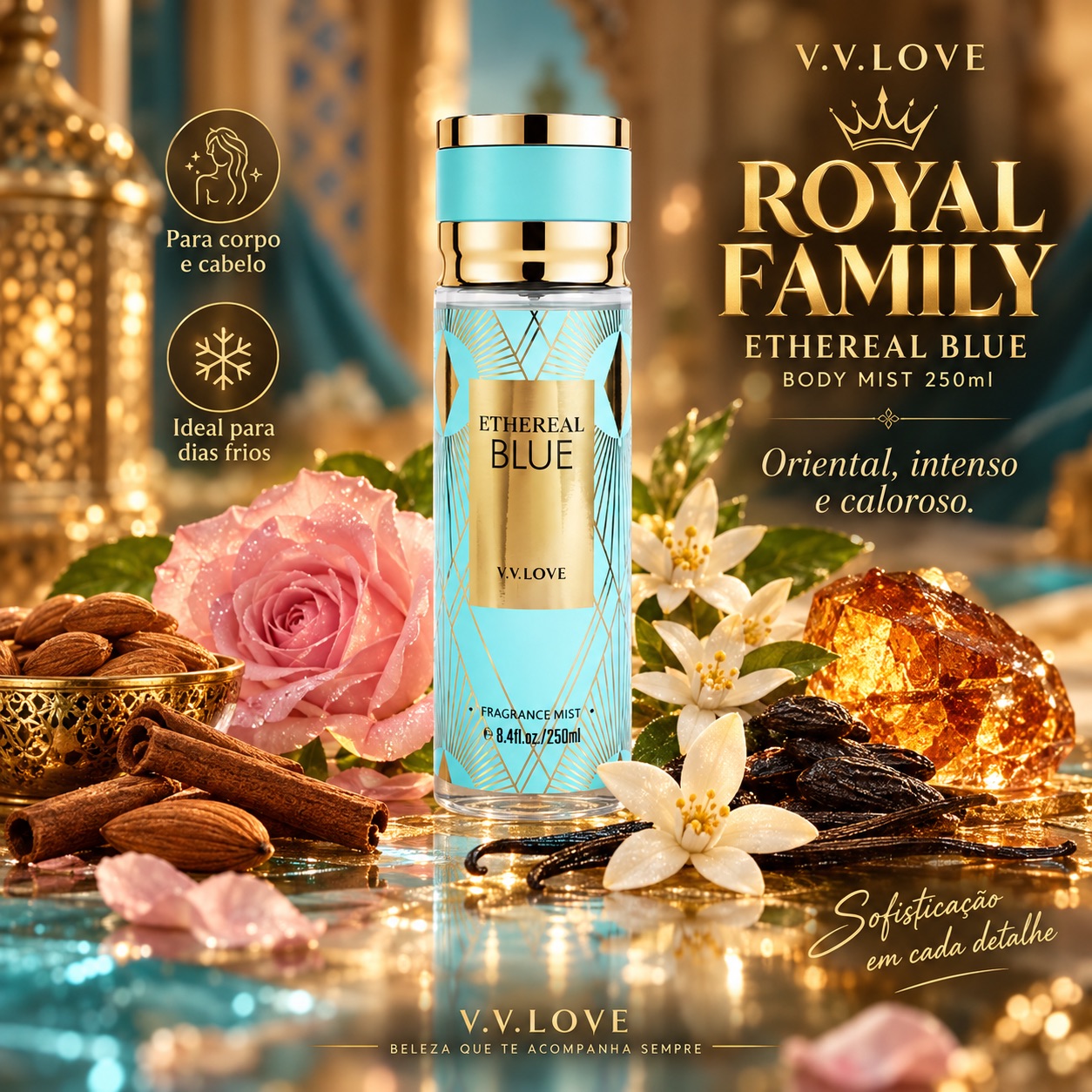 VV LOVE ROYAL FAMILY ETHEREAL BLUE BODY MIST 250ML