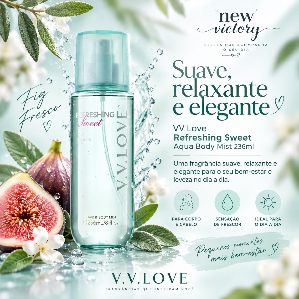 VV Love Refreshing Sweet Aqua Body Mist 236ml | New Victory