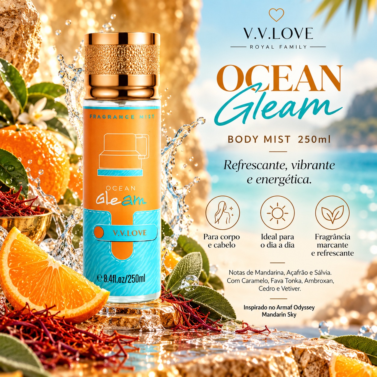 VV Love Ocean Gleam Body Mist 250ml | Royal Family