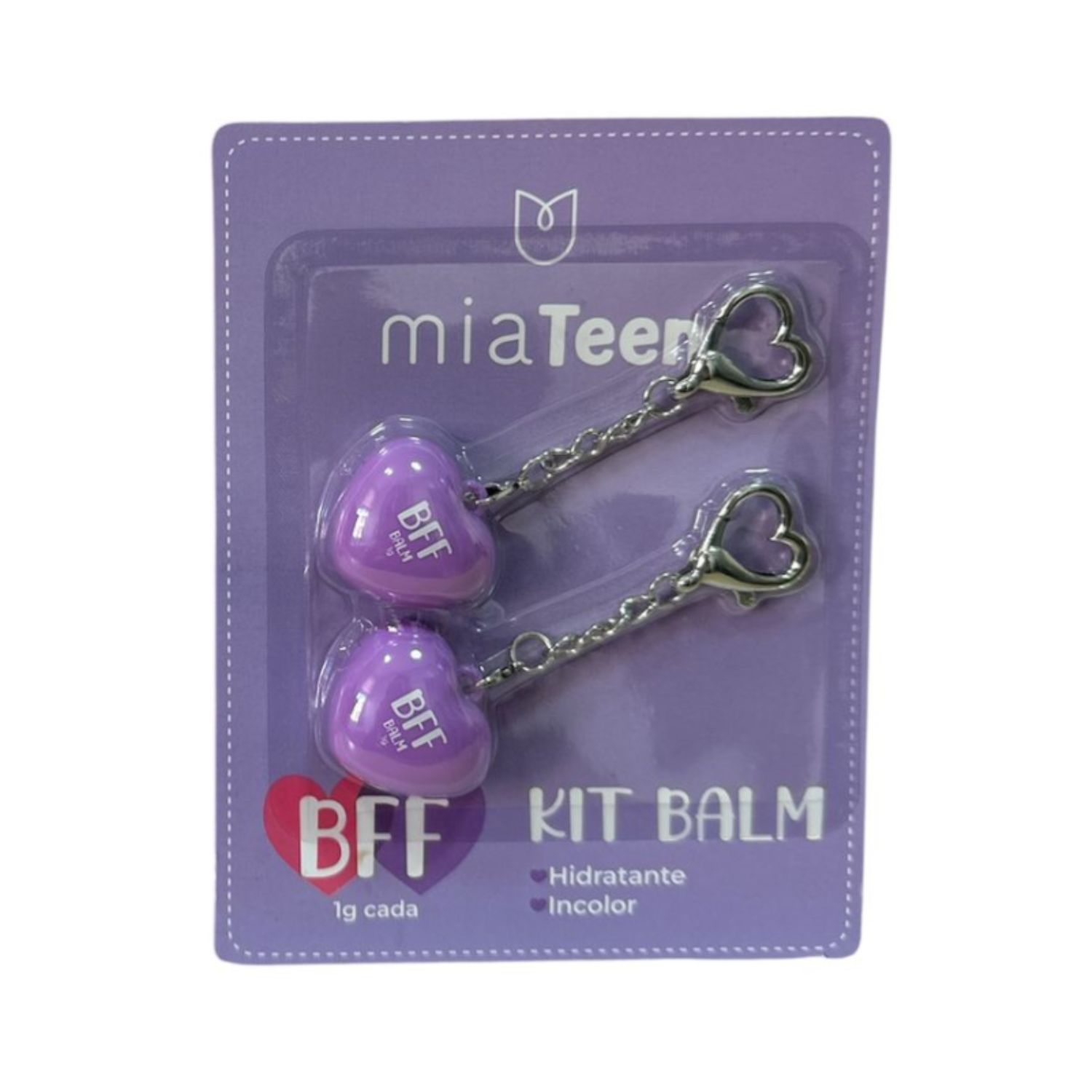 Kit Balm BFF com 2 chaveiros - Mia Make - Roxo