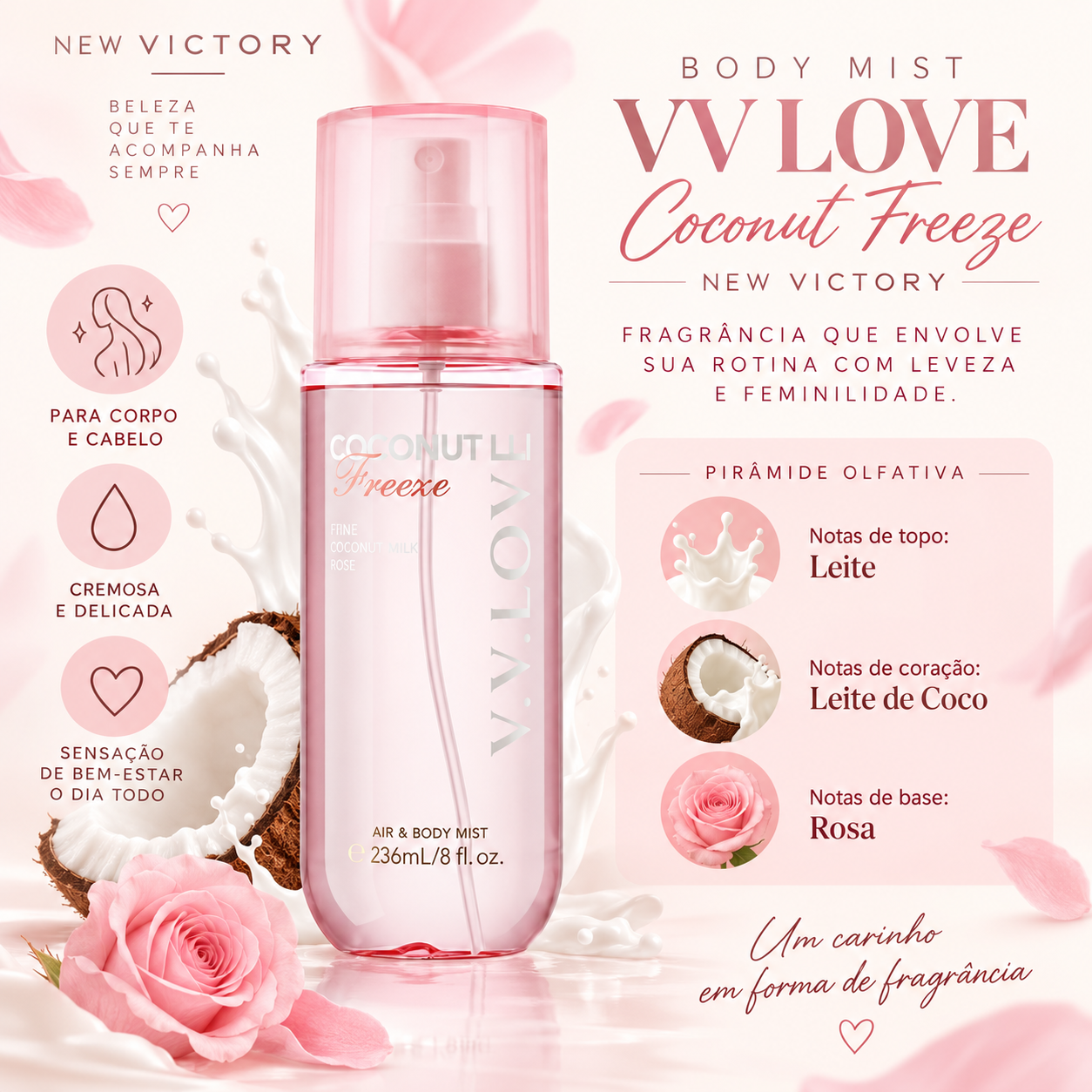 Body Mist VV Love Coconut Freeze 236ml | New Victory
