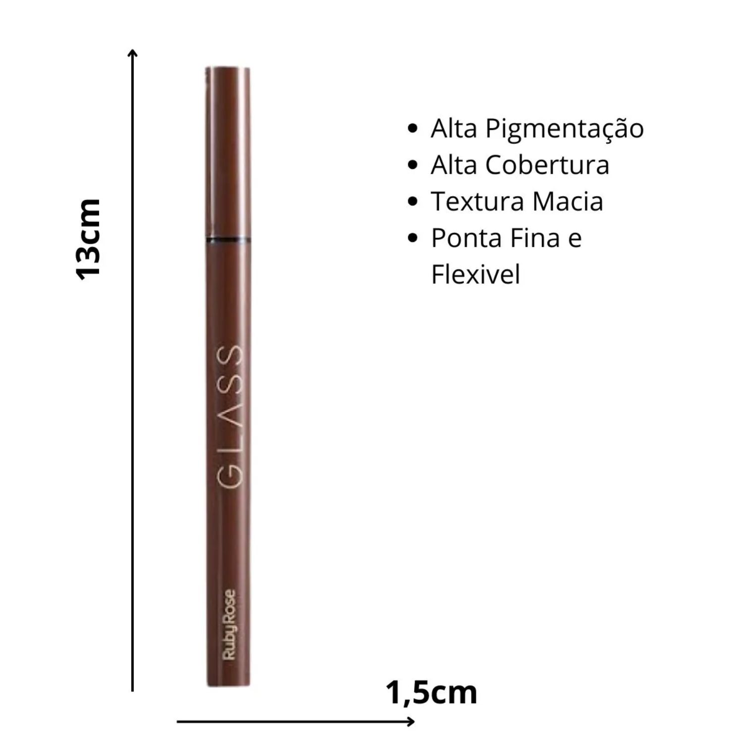 Caneta Delineadora Marrom - Glass - Light Brown - Ruby Rose