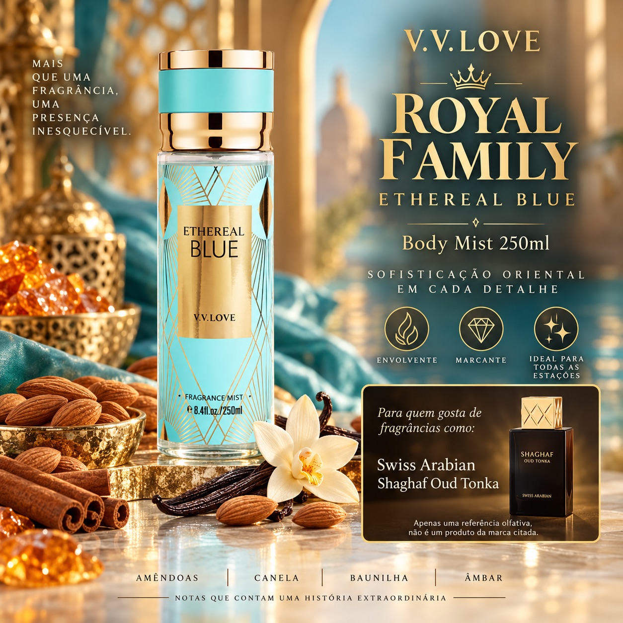 VV LOVE ROYAL FAMILY ETHEREAL BLUE BODY MIST 250ML