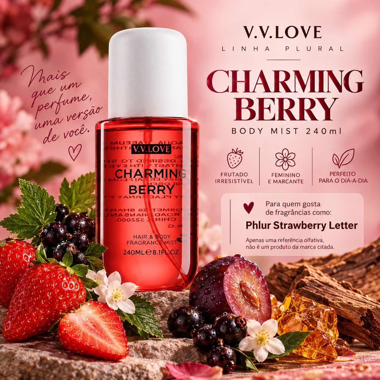 VV LOVE PLURAL CHARMING BERRY BODY MIST 240ML