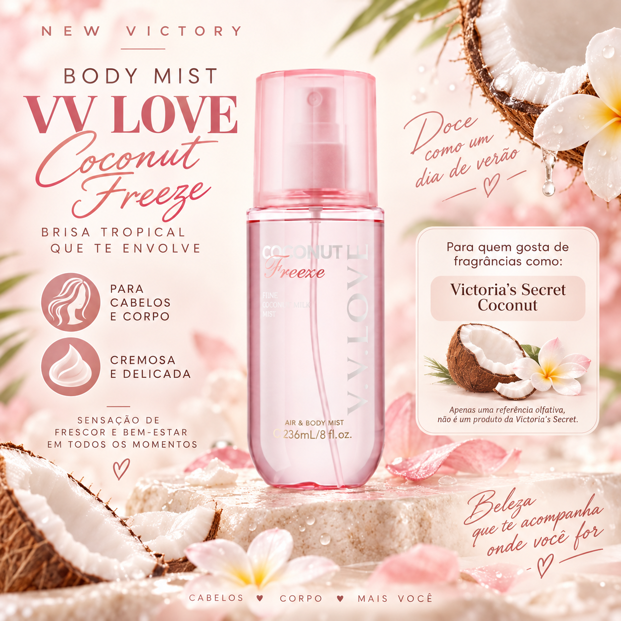 Body Mist VV Love Coconut Freeze 236ml | New Victory
