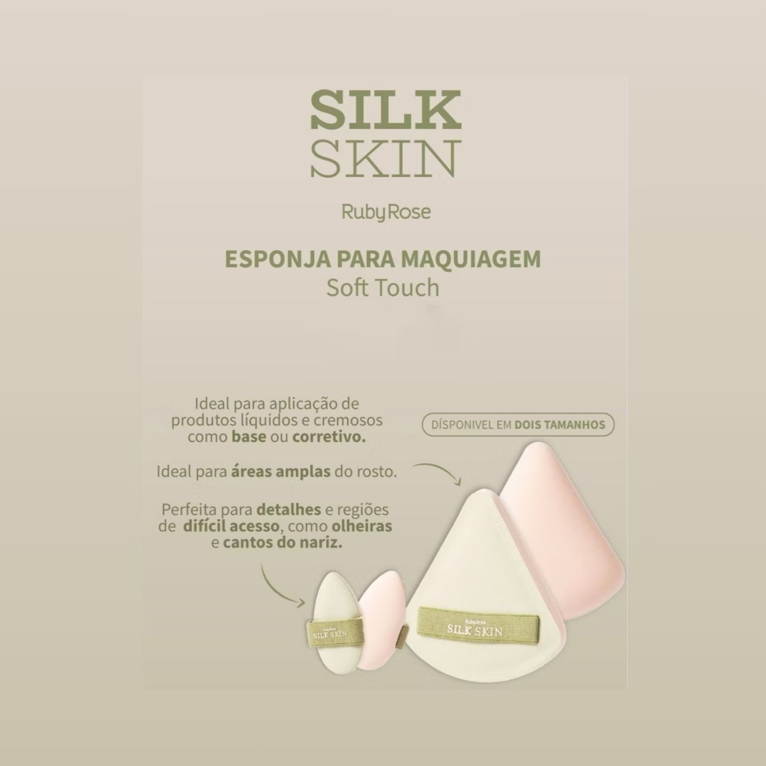 Kit Esponjas Para Maquiagem Soft Touch Silk Skin Ruby Rose