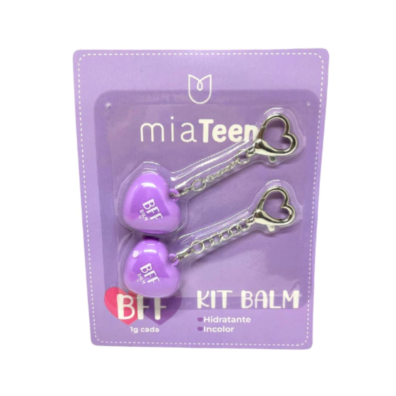 Kit Balm BFF com 2 chaveiros - Mia Make - Roxo