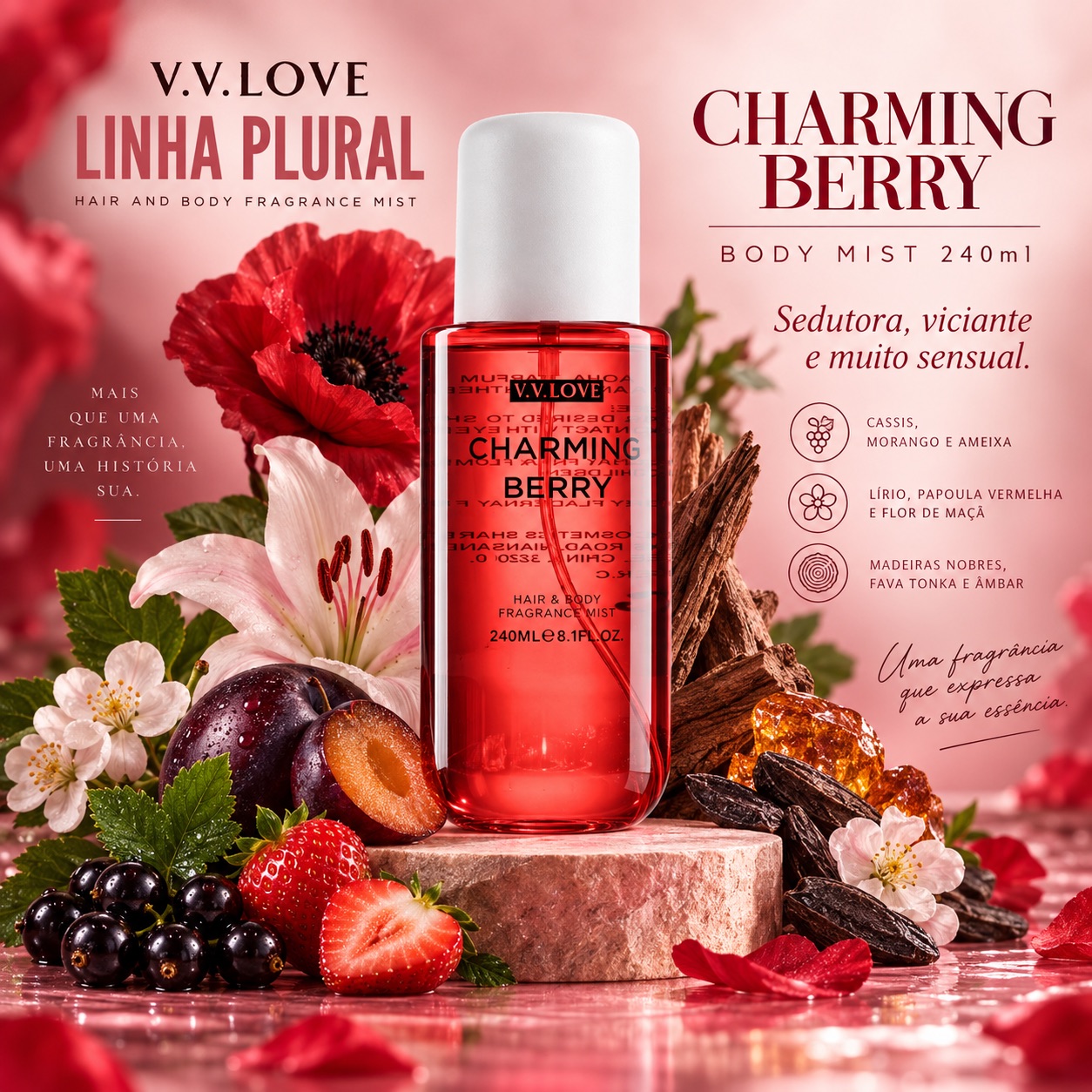 VV LOVE PLURAL CHARMING BERRY BODY MIST 240ML