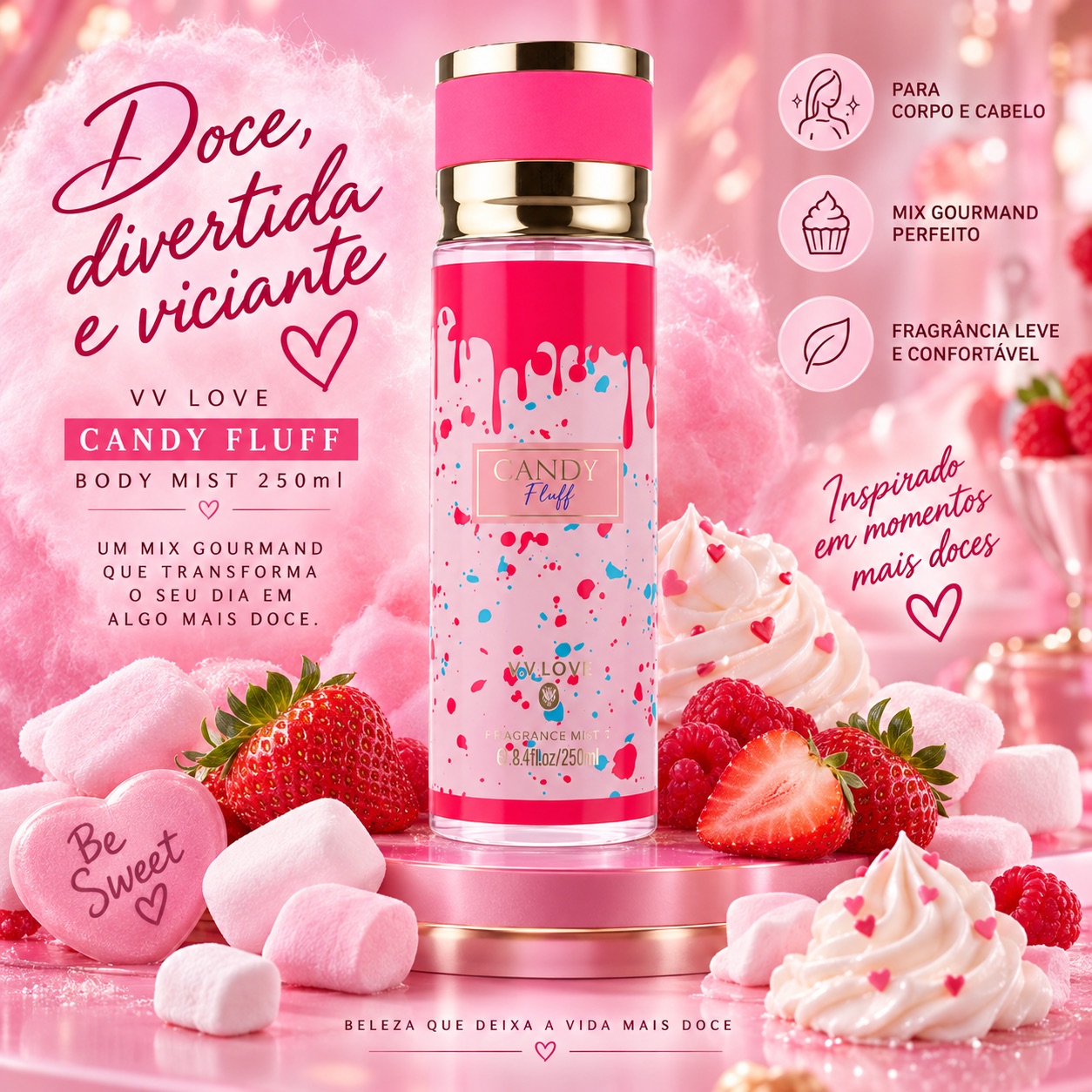 VV Love Candy Fluff Body Mist 250ml | Royal Family